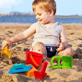 Plaža igračkice za bebe: ABS set za igru u pijesku i vodi, za dob 0–3 godina, s mrežastom torbom