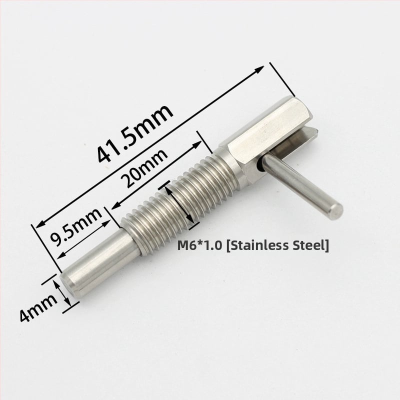 Πείρος ευθυγράμμισης τύπου L, επεκτεινόμενος, με χοντρή σπείρα, πλούνζερ με κουμπί και ελατήριο