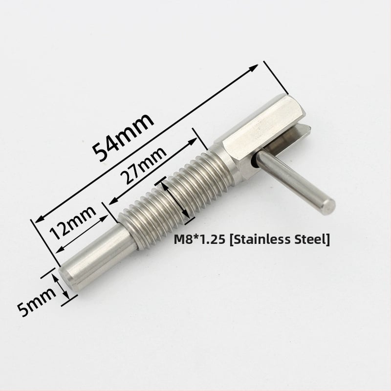 Πείρος ευθυγράμμισης τύπου L, επεκτεινόμενος, με χοντρή σπείρα, πλούνζερ με κουμπί και ελατήριο