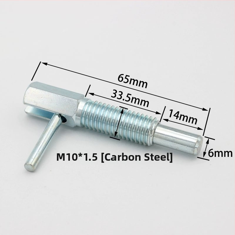 Πείρος ευθυγράμμισης τύπου L, επεκτεινόμενος, με χοντρή σπείρα, πλούνζερ με κουμπί και ελατήριο