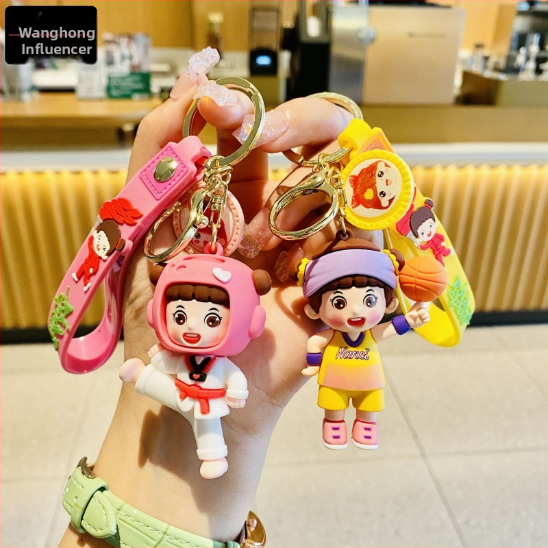 Ključni lanac s karikaturom, smolnim naglaskom, PVC materijal, stil Lovable Wind, samostalno pakiranje, pogodan za dar