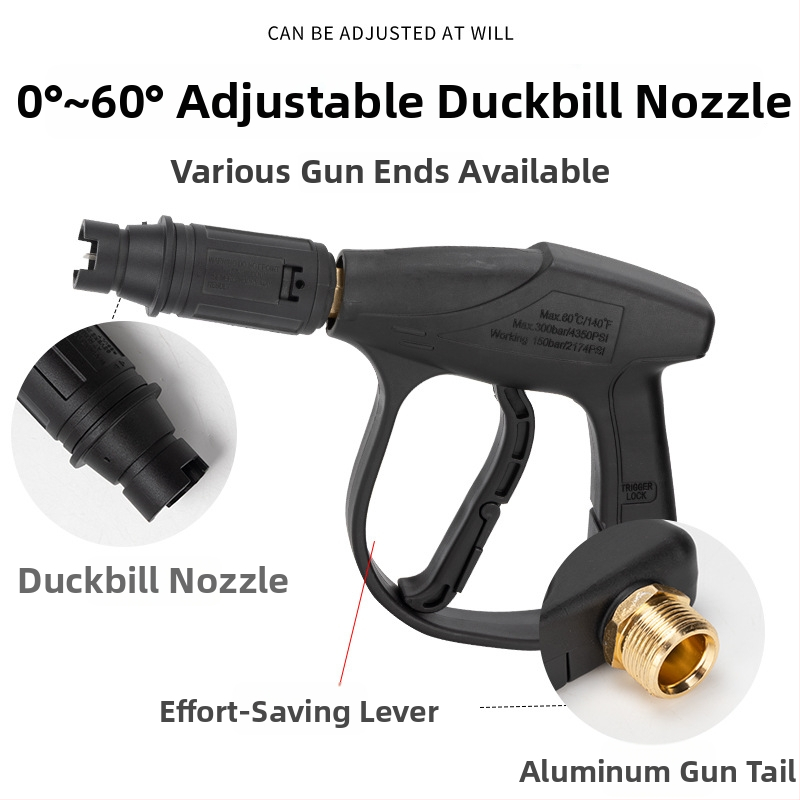 Vysokotlaková hlava pištole na umývanie áut, typ 380/58, plastová rukoväť, hmotnosť 250 g