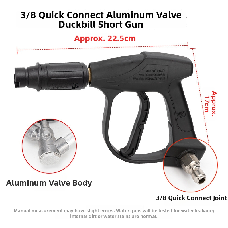Vysokotlaková hlava pištole na umývanie áut, typ 380/58, plastová rukoväť, hmotnosť 250 g