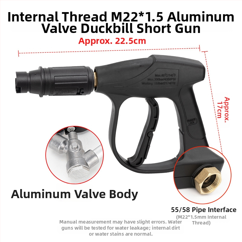 Vysokotlaková hlava pištole na umývanie áut, typ 380/58, plastová rukoväť, hmotnosť 250 g