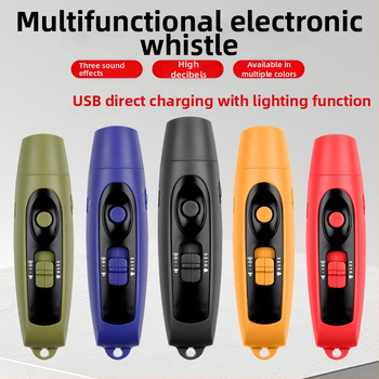 Elektronická píšťalka s USB nabíjaním a svetlom, vysoká hlasitosť pre vonkajší tréning domácich zvierat, ABS telo