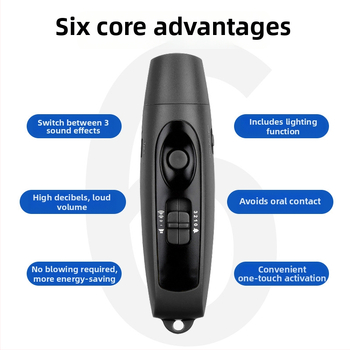 Elektronická píšťalka s USB nabíjaním a svetlom, vysoká hlasitosť pre vonkajší tréning domácich zvierat, ABS telo