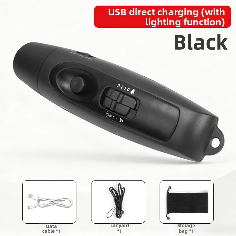 Elektronická píšťalka s USB nabíjaním a svetlom, vysoká hlasitosť pre vonkajší tréning domácich zvierat, ABS telo