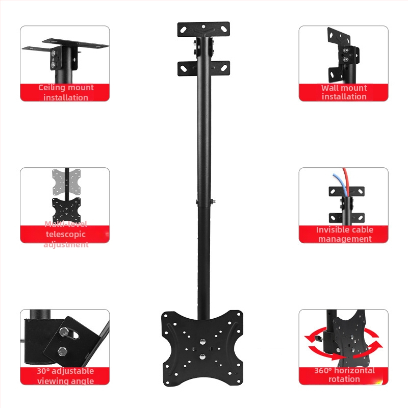 Rotirajući stropni nosač LCD TV, model DJ01, materijal: hladno valjani čelik, težina 2 kg, pogodan za plosne televizore