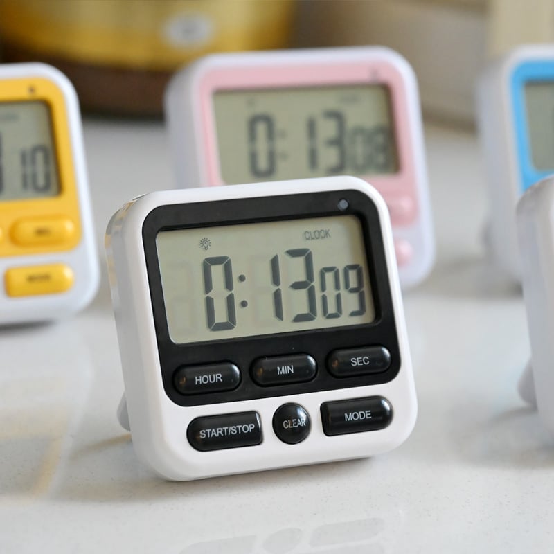 Χρονόμετρο κουζίνας με συναγερμό, ψηφιακή οθόνη LCD, ηλεκτρονικός μηχανισμός, τετράγωνος ABS περίβλημα, τροφοδοσία με μπαταρίες