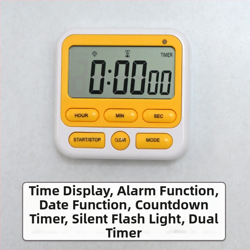 Χρονόμετρο κουζίνας με συναγερμό, ψηφιακή οθόνη LCD, ηλεκτρονικός μηχανισμός, τετράγωνος ABS περίβλημα, τροφοδοσία με μπαταρίες