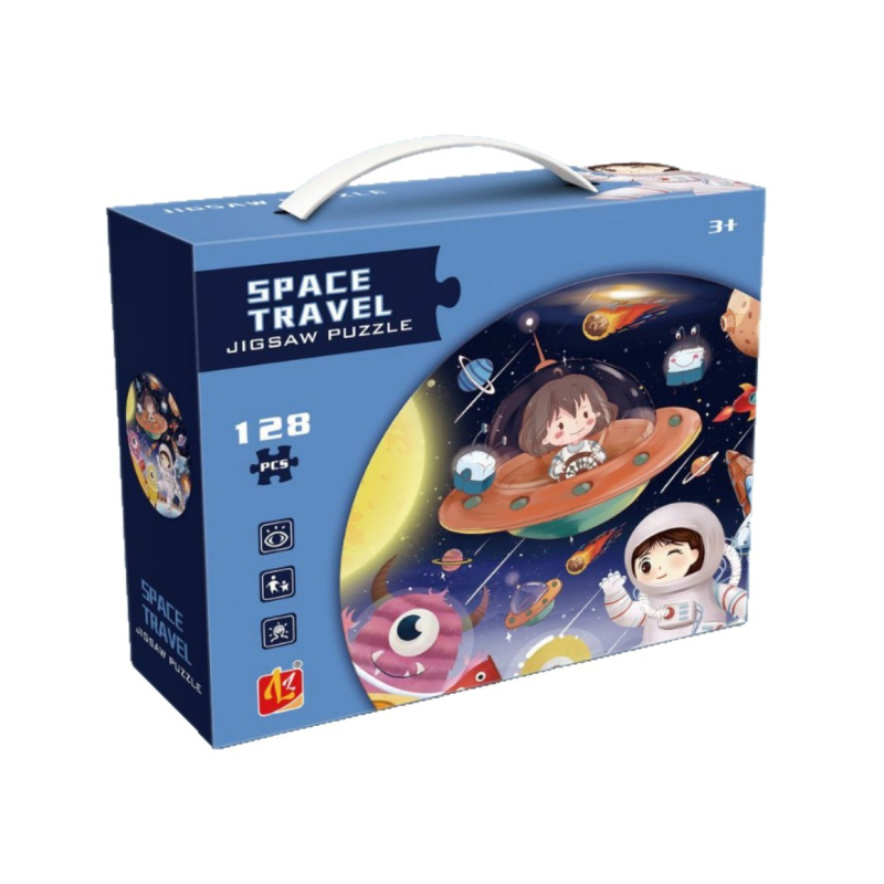 Okrugli dječji puzzle, 128 komada, papirni materijal, edukativna igra za uzrast 4-6 godina