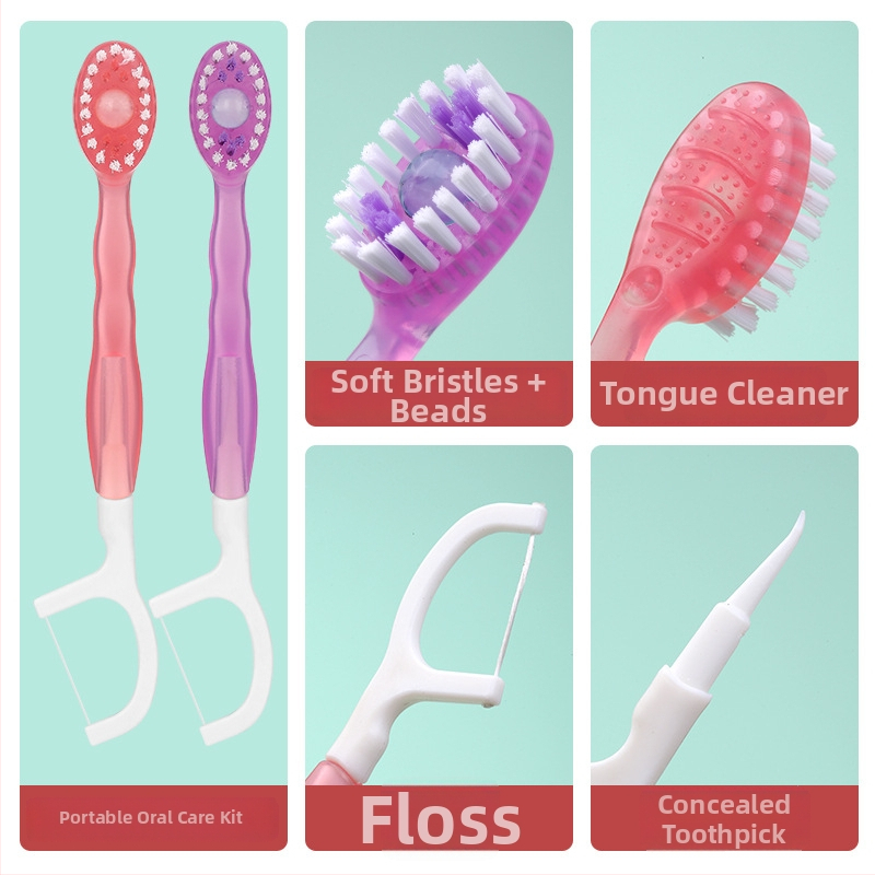 Еднократна мини четка за зъби с пукащи топчета, многофункционална зъбна нишка, освежаващ дъх, чиста уста, подходяща за пътуване (Материал: пластмаса (PU); Срок на годност: 360 дни; Опаковка: 100 бр.; 10 пръчки в опаковка; Печат на лого и персонализация нал