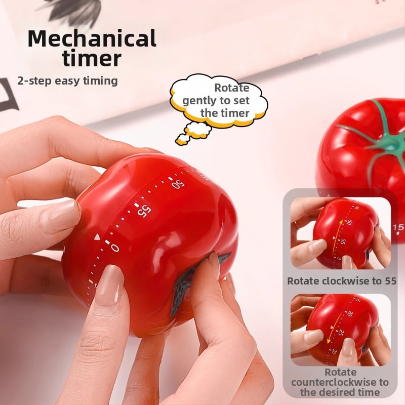 Χρονόμετρο σε σχήμα ντομάτας – στρογγυνό ρολόι με αριθμητική οθόνη, μοντέρνο μινιμαλιστικό στυλ, κουζίνας χρονόμετρο