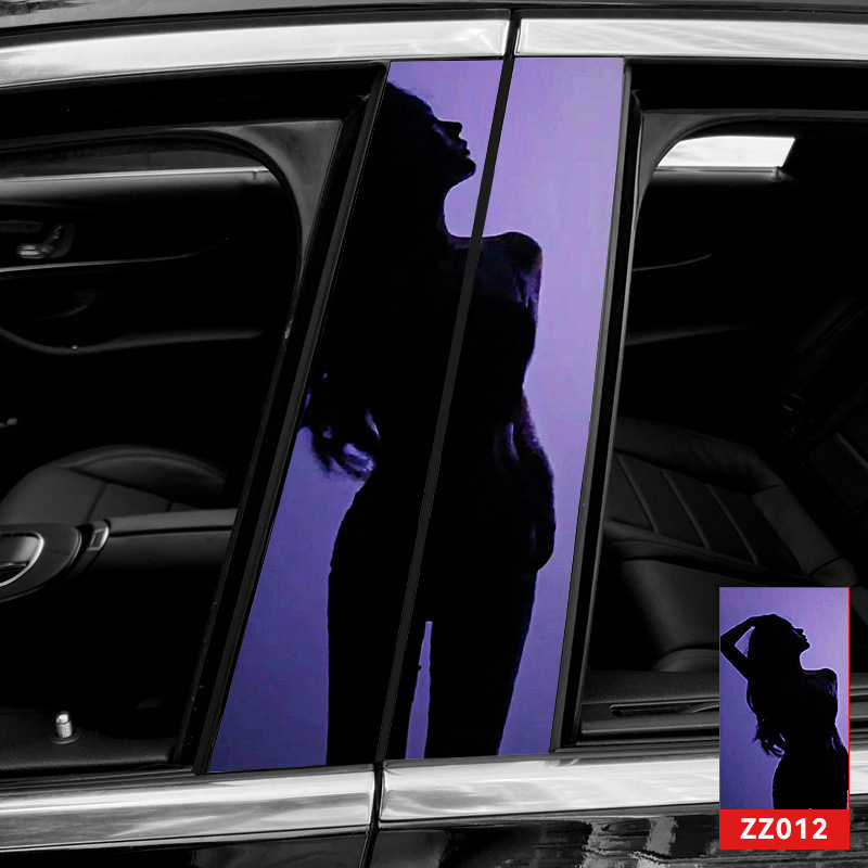 Autocolant pentru stâlpul B al mașinii, design cartoon, adeziv, personalizabil