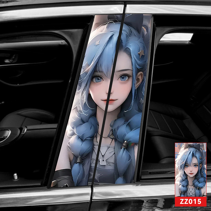 Autocolant pentru stâlpul B al mașinii, design cartoon, adeziv, personalizabil