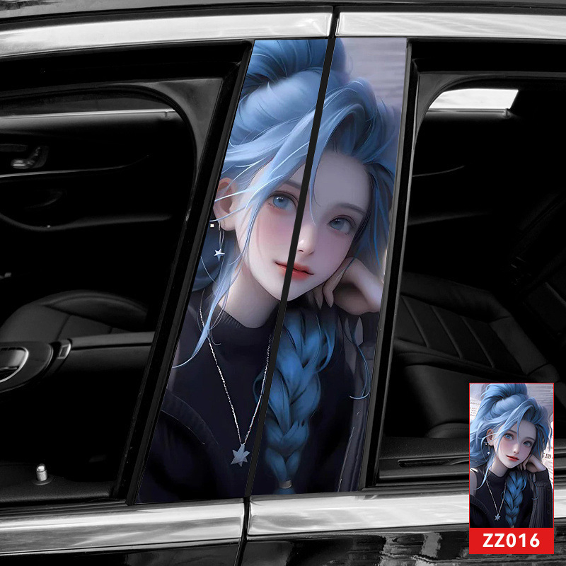 Autocolant pentru stâlpul B al mașinii, design cartoon, adeziv, personalizabil