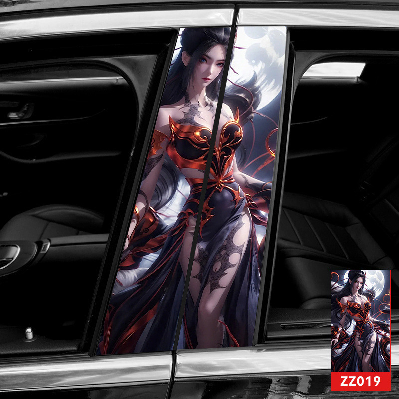 Autocolant pentru stâlpul B al mașinii, design cartoon, adeziv, personalizabil