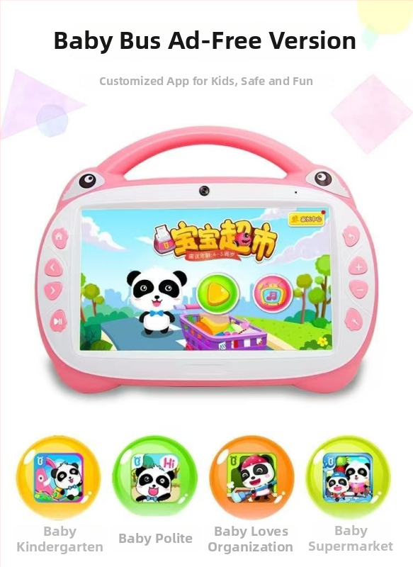 Gyermekek számára készült korai nevelési tablet videó történetekkel, érintőképernyővel és letölthető tartalommal — 8GB+ memória, újratölthető Li-ion akkumulátor, Wi‑Fi, MP3 lejátszás, 4–6 éveseknek
