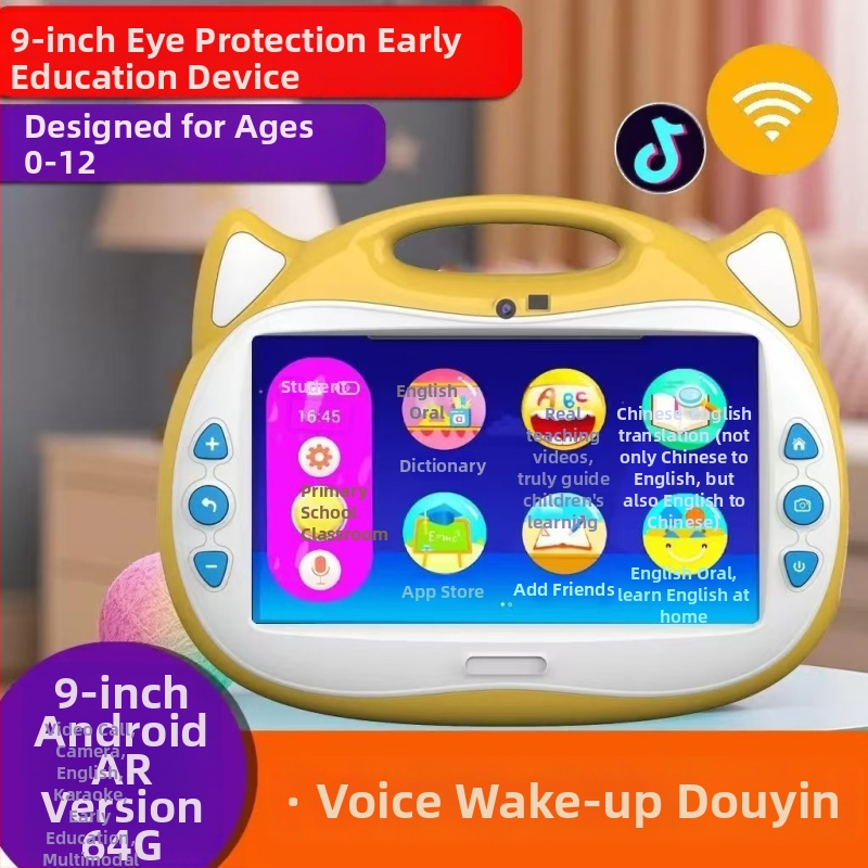 Gyermekek számára készült korai nevelési tablet videó történetekkel, érintőképernyővel és letölthető tartalommal — 8GB+ memória, újratölthető Li-ion akkumulátor, Wi‑Fi, MP3 lejátszás, 4–6 éveseknek