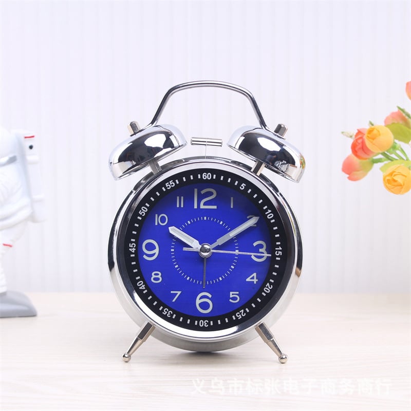 Ρολόι αφύπνισης με μεταλλικό περίβλημα και καντράν, LCD οθόνη και αναλογικά χέρια, κίνηση Aishida, τροφοδοτούμενο με μπαταρία, ομαλή κίνηση δευτερολέπτου