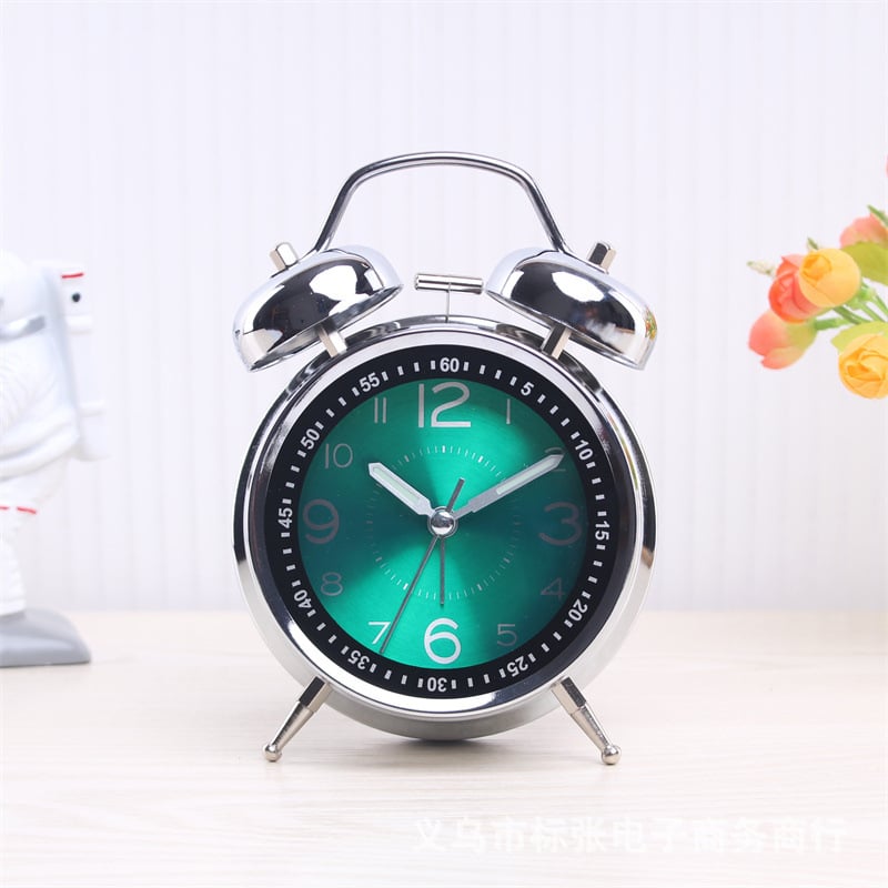 Ρολόι αφύπνισης με μεταλλικό περίβλημα και καντράν, LCD οθόνη και αναλογικά χέρια, κίνηση Aishida, τροφοδοτούμενο με μπαταρία, ομαλή κίνηση δευτερολέπτου