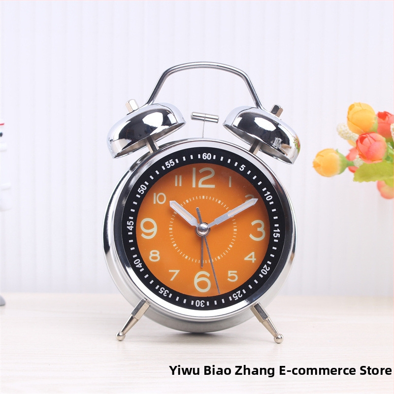 Ρολόι αφύπνισης με μεταλλικό περίβλημα και καντράν, LCD οθόνη και αναλογικά χέρια, κίνηση Aishida, τροφοδοτούμενο με μπαταρία, ομαλή κίνηση δευτερολέπτου