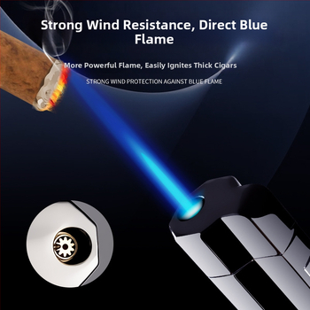 Zapaljka s izravnim paljenjem i otporna na vjetar sigurnosnim ventilem, na butan, graviranje po želji i logo, moderni minimalistički dizajn