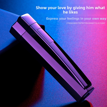 Zapaljka s izravnim paljenjem i otporna na vjetar sigurnosnim ventilem, na butan, graviranje po želji i logo, moderni minimalistički dizajn