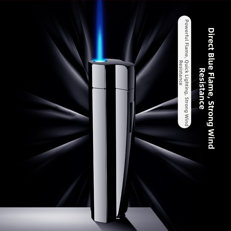 Zapaljka s izravnim paljenjem i otporna na vjetar sigurnosnim ventilem, na butan, graviranje po želji i logo, moderni minimalistički dizajn