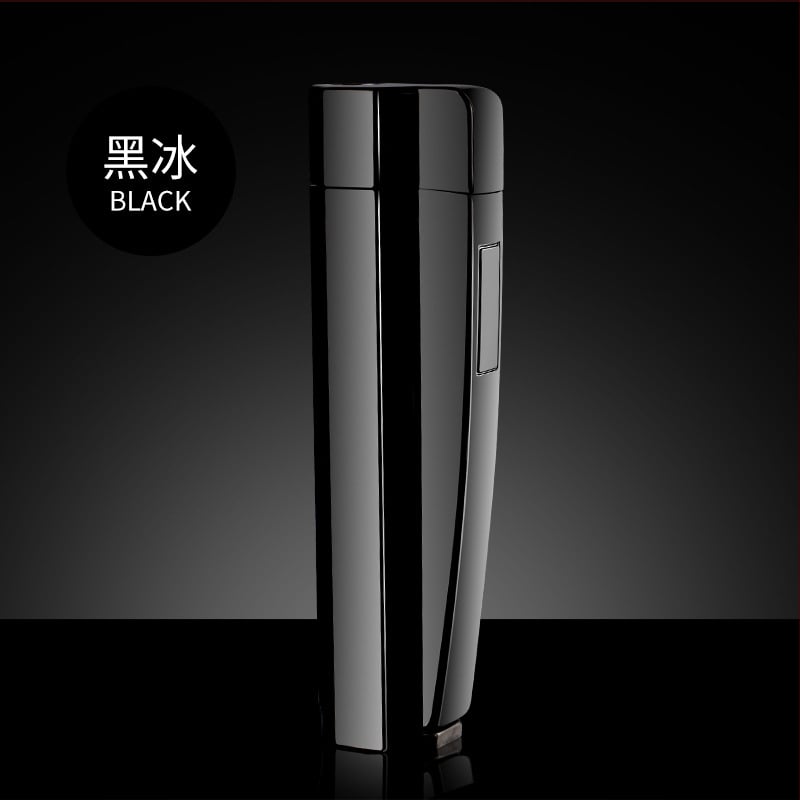 Zapaljka s izravnim paljenjem i otporna na vjetar sigurnosnim ventilem, na butan, graviranje po želji i logo, moderni minimalistički dizajn