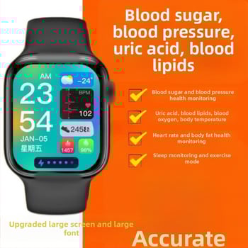 Έξυπνο ρολόι Watch92025 — Μη επεμβατική μέτρηση γλυκόζης αίματος, αρτηριακή πίεση, ρυθμός σφυγμών, λιπίδια του αίματος, ουρικό οξύ