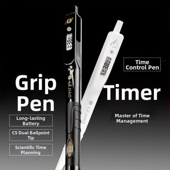 Στυλό γέλης με χρονόμετρο για εξετάσεις, αναδιπλούμενος μηχανισμός, πλαστικό σώμα και άκρη, κλείσιμο με πάτημα