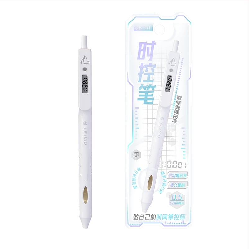 Στυλό γέλης με χρονόμετρο για εξετάσεις, αναδιπλούμενος μηχανισμός, πλαστικό σώμα και άκρη, κλείσιμο με πάτημα