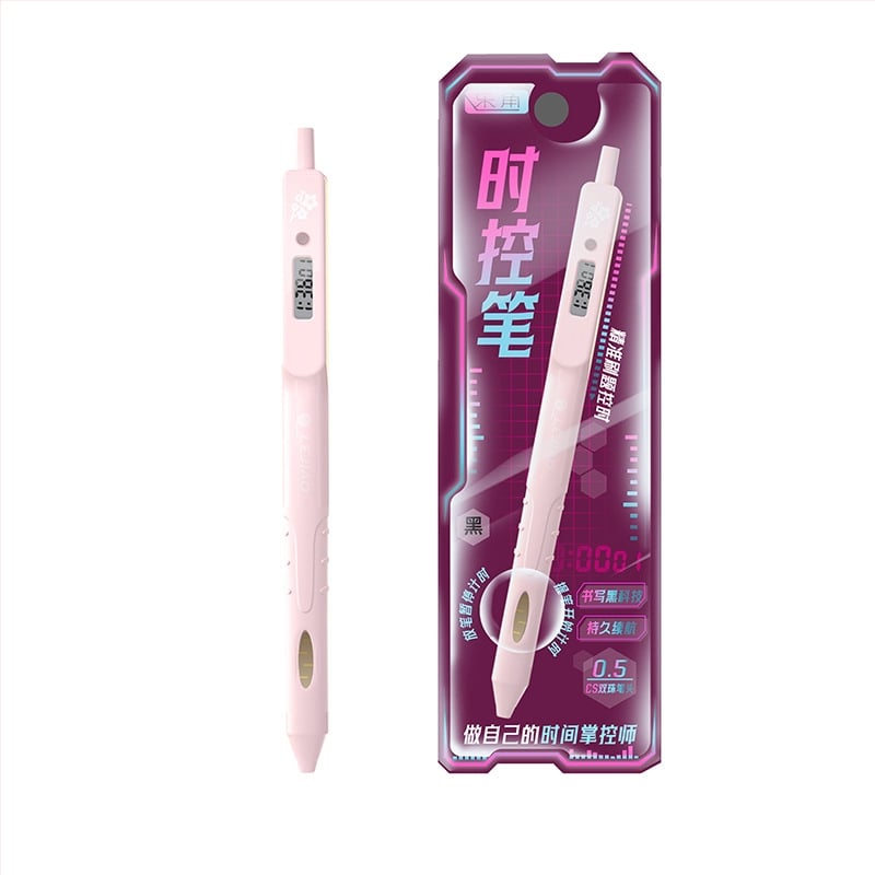 Στυλό γέλης με χρονόμετρο για εξετάσεις, αναδιπλούμενος μηχανισμός, πλαστικό σώμα και άκρη, κλείσιμο με πάτημα