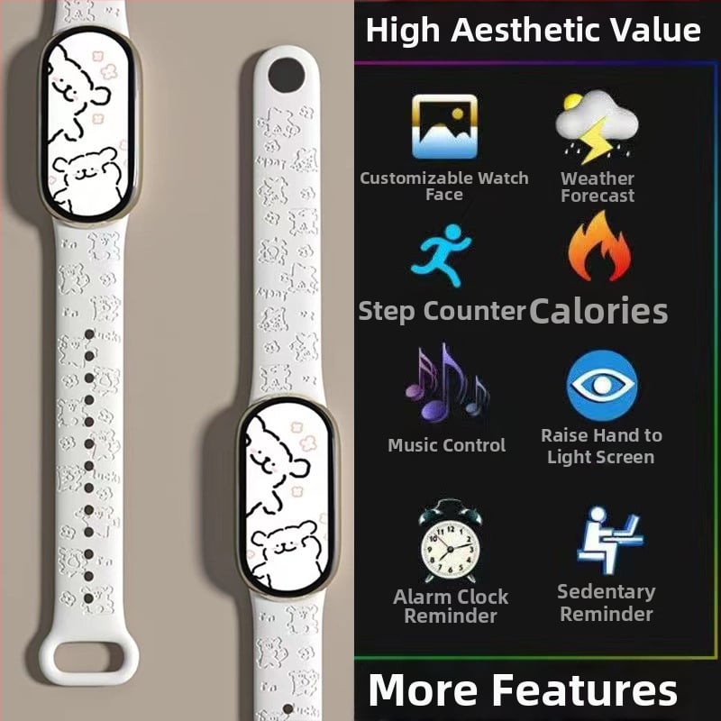 Πολυλειτουργικός αθλητικός ρολόι με γραμμικό σχεδιασμό και έξυπνο βραχιόλι: βηματομέτρηση, μέτρηση παλμών, αρτηριακή πίεση, παρακολούθηση ύπνου, κλήσεις Bluetooth