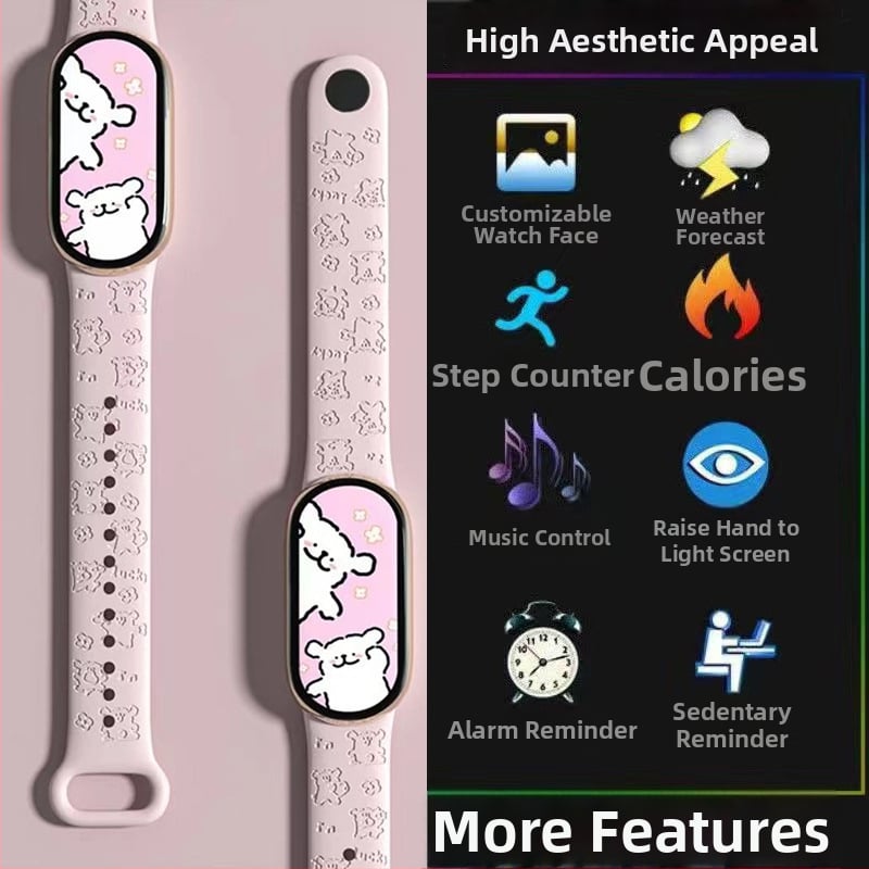 Πολυλειτουργικός αθλητικός ρολόι με γραμμικό σχεδιασμό και έξυπνο βραχιόλι: βηματομέτρηση, μέτρηση παλμών, αρτηριακή πίεση, παρακολούθηση ύπνου, κλήσεις Bluetooth