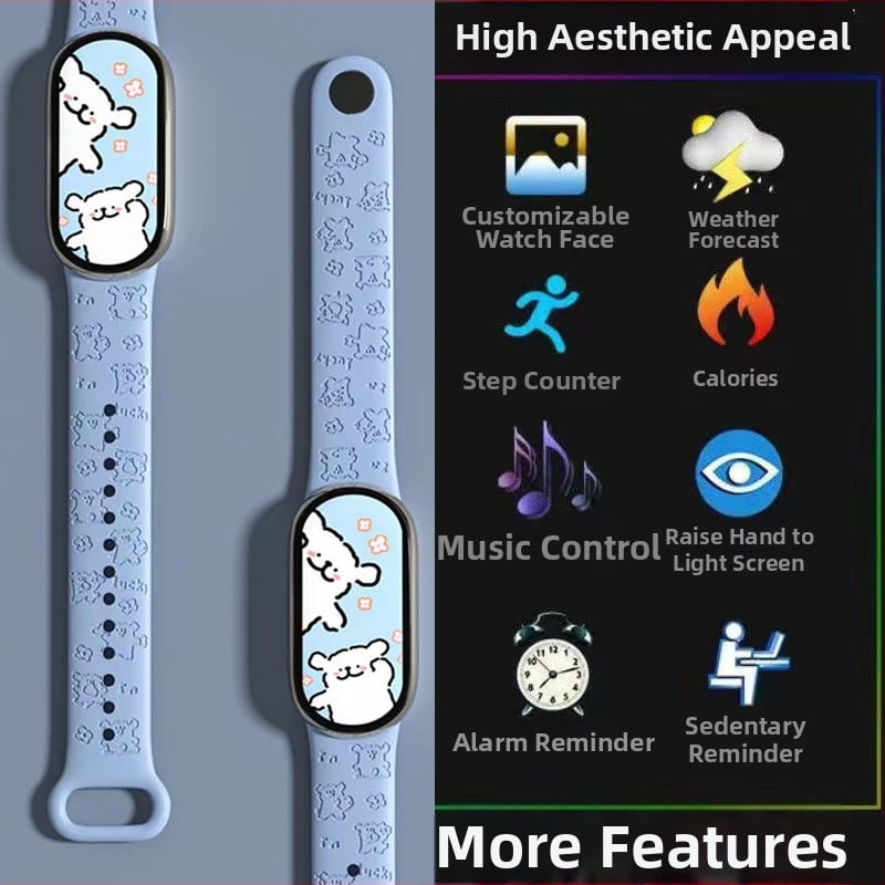 Πολυλειτουργικός αθλητικός ρολόι με γραμμικό σχεδιασμό και έξυπνο βραχιόλι: βηματομέτρηση, μέτρηση παλμών, αρτηριακή πίεση, παρακολούθηση ύπνου, κλήσεις Bluetooth