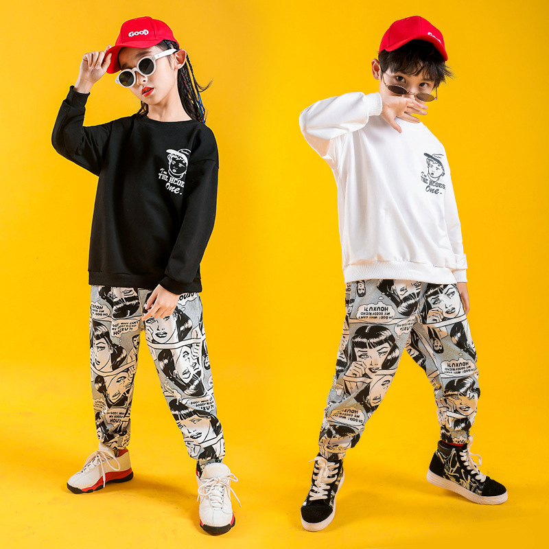 Dječji plesni kostim, unisex, koreanskog stila, 90% pamuka, pogodan za proljeće i jesen (unisex; koreanski stil; 90% pamuk; vježbanje plesa)