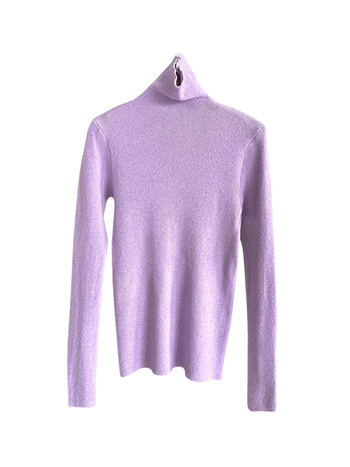 Πλεκτό πουλόβερ ακρυλικού με ψηλό λαιμό, στενή γραμμή, μακριά μανίκια, μινιμαλιστικό στυλ, φθινόπωρο 2025