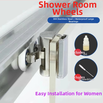 Sada hardvéru pre posuvné dvere do sprchy — oblúková trať, 304 nerezová oceľ, presné liatie, moderný štýl