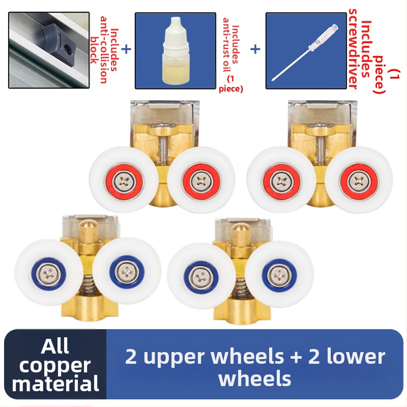 Sada hardvéru pre posuvné dvere do sprchy — oblúková trať, 304 nerezová oceľ, presné liatie, moderný štýl