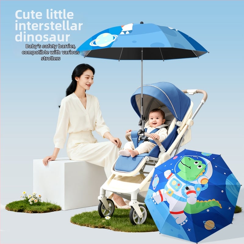 Ομπρέλα καροτσιού για ήλιο/βροχή, αναδιπλόμενη, υπερ-ελαφριά, με 8 ακτίνες, χειροκίνητο άνοιγμα-κλείσιμο