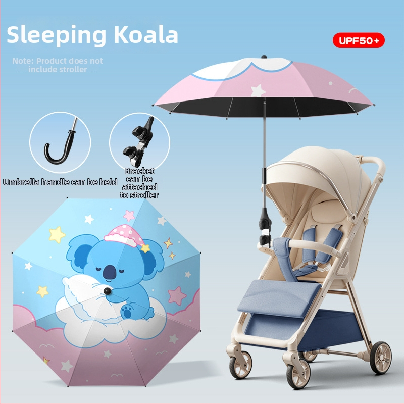 Ομπρέλα καροτσιού για ήλιο/βροχή, αναδιπλόμενη, υπερ-ελαφριά, με 8 ακτίνες, χειροκίνητο άνοιγμα-κλείσιμο