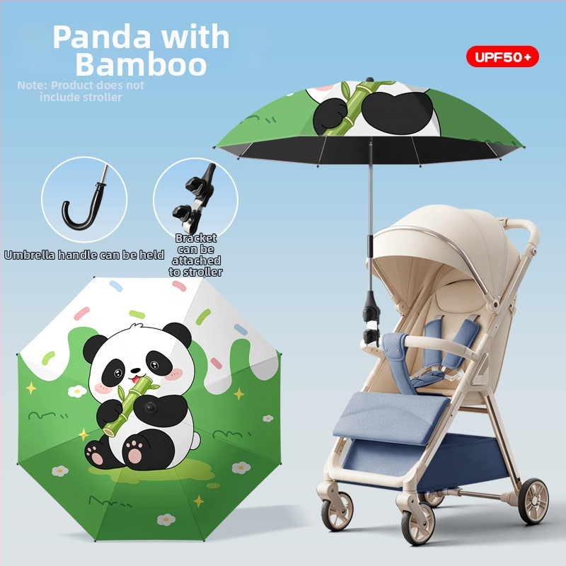 Ομπρέλα καροτσιού για ήλιο/βροχή, αναδιπλόμενη, υπερ-ελαφριά, με 8 ακτίνες, χειροκίνητο άνοιγμα-κλείσιμο