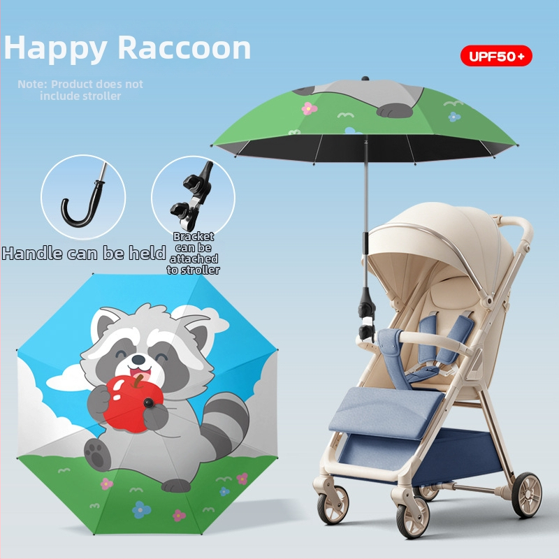 Ομπρέλα καροτσιού για ήλιο/βροχή, αναδιπλόμενη, υπερ-ελαφριά, με 8 ακτίνες, χειροκίνητο άνοιγμα-κλείσιμο