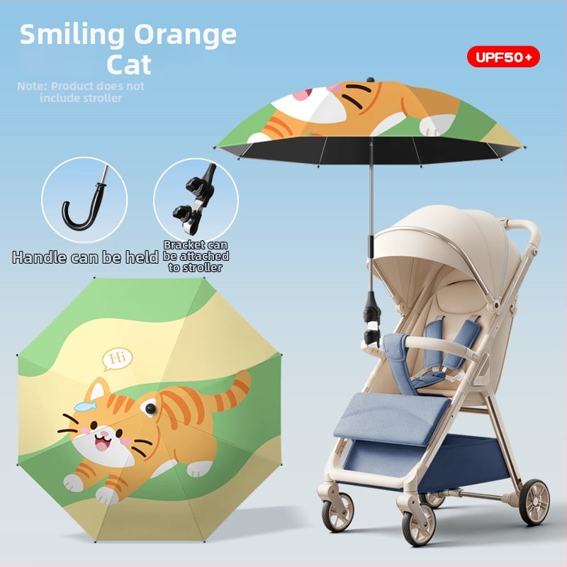 Ομπρέλα καροτσιού για ήλιο/βροχή, αναδιπλόμενη, υπερ-ελαφριά, με 8 ακτίνες, χειροκίνητο άνοιγμα-κλείσιμο