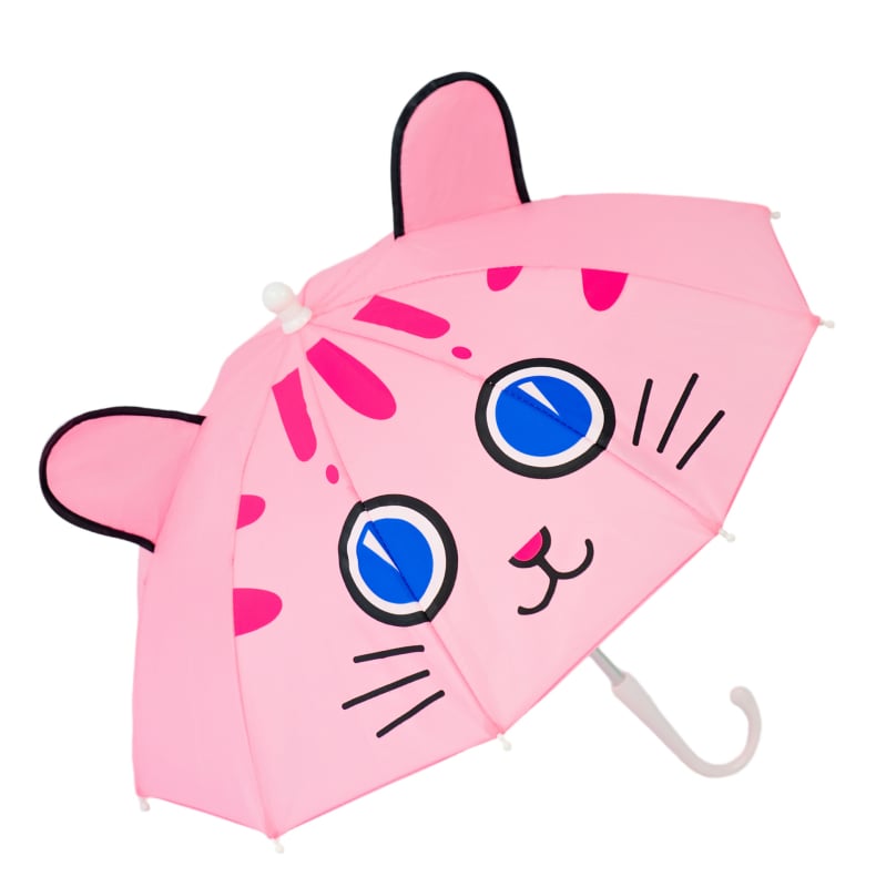Παιδική ομπρέλα με σχέδιο καρτούν, αυτόματη λειτουργία ανοίγματος, σκελετός από σίδηρο με 10 ραβδές, καπάκι από πολυεστερικό ύφασμα 180T, πλαστική λαβή