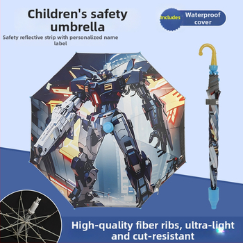 Umbrelă pentru copii cu design desen animat, deschidere automată, cadru cu 8 arcuri, țesătură 190T vinil, imprimare logo, personalizare disponibilă