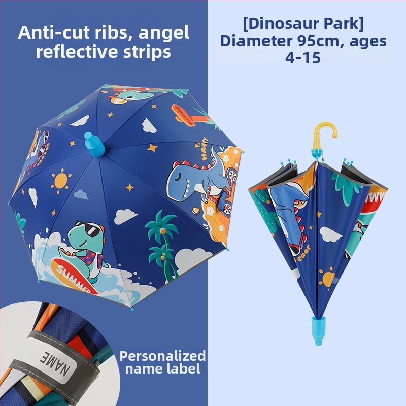Umbrelă pentru copii cu design desen animat, deschidere automată, cadru cu 8 arcuri, țesătură 190T vinil, imprimare logo, personalizare disponibilă