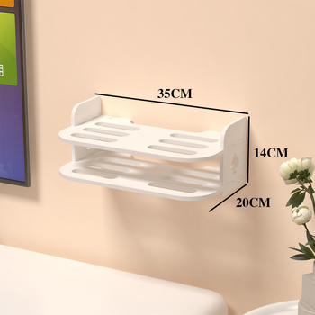 Raft montat pe perete pentru router și stocare WiFi, poliță cu 2 etaje pentru set-top box